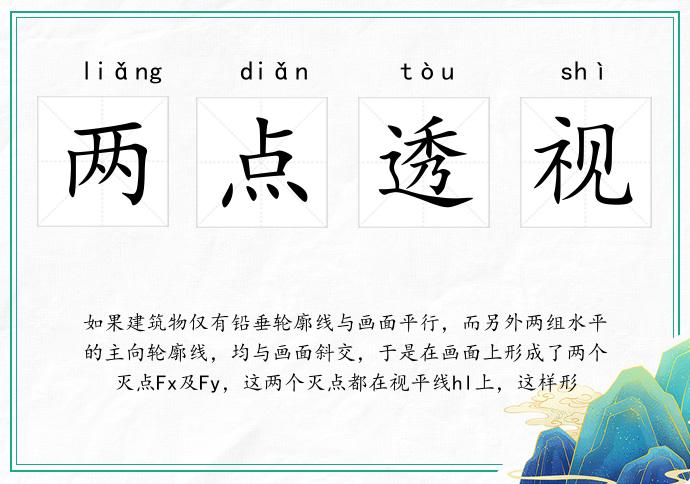 兩點透視的意思