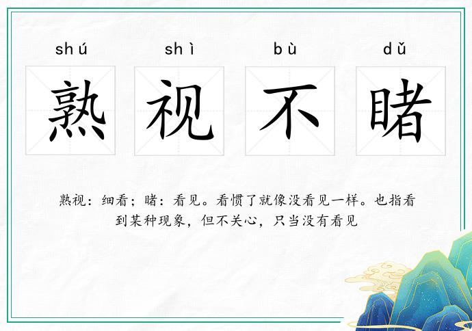熟視不睹的意思