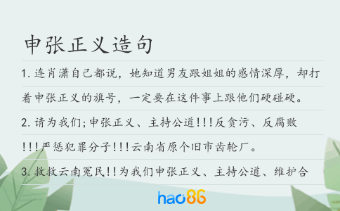 申張正義造句