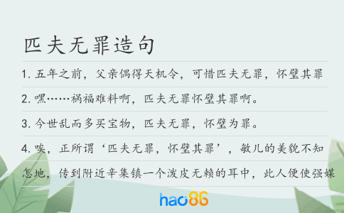 匹夫無(wú)罪造句