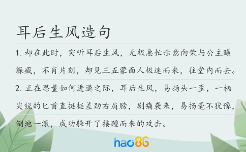 耳后生風造句