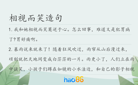 相視而笑造句