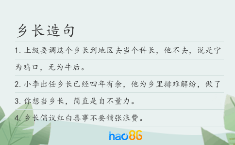 鄉(xiāng)長(zhǎng)造句