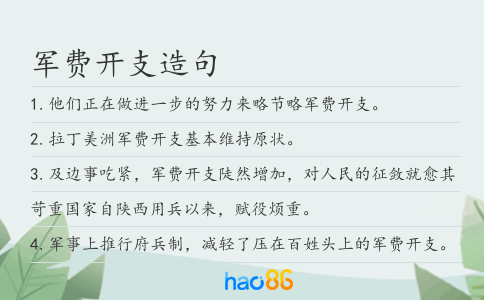軍費開支造句
