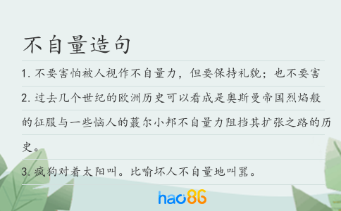 不自量造句