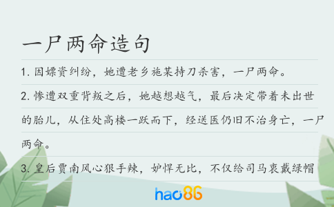 一尸兩命造句