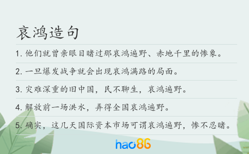哀鴻造句