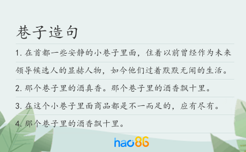 巷子造句
