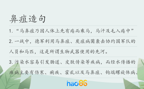 鼻疽造句