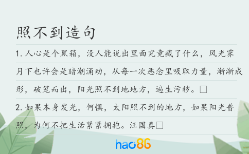 照不到造句