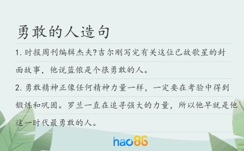 勇敢的人造句