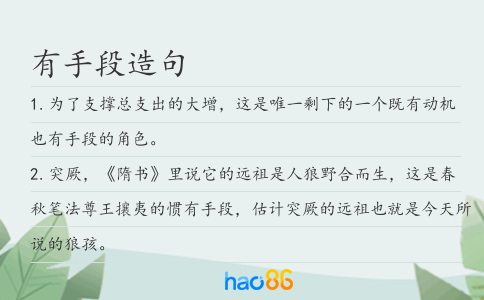 有手段造句