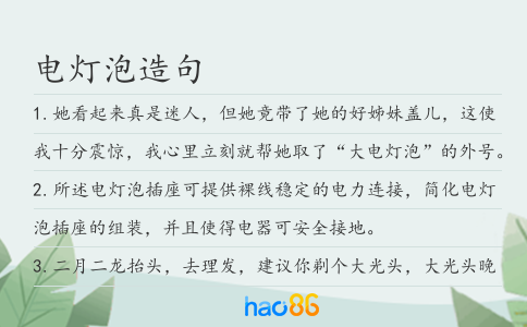 電燈泡造句