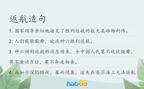 返航造句
