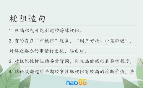 梗阻造句