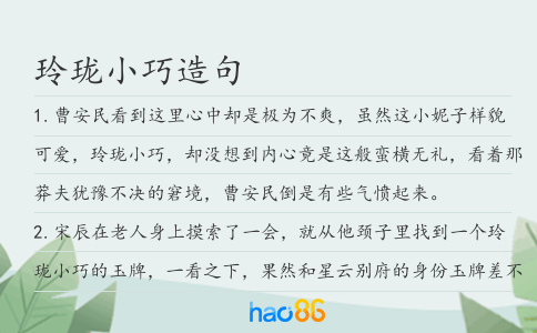 玲瓏小巧造句
