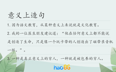 意義上造句