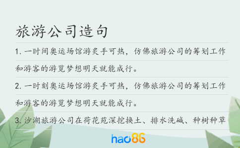 旅游公司造句