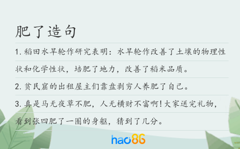 肥了造句