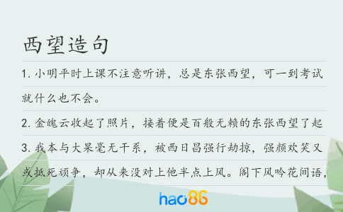 西望造句