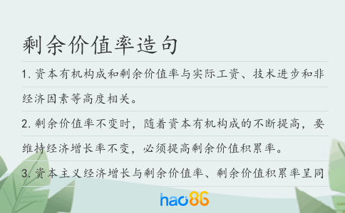剩余價值率造句