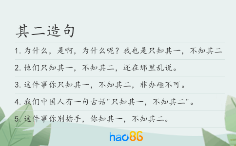 其二造句