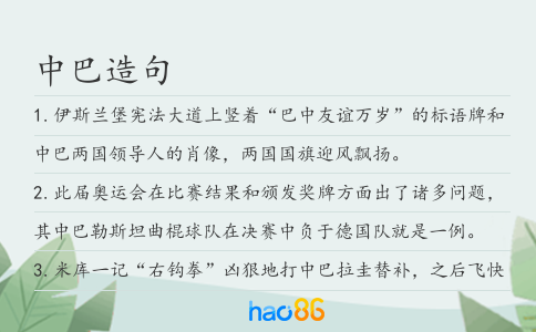中巴造句