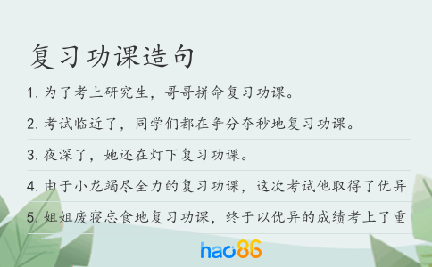 復(fù)習(xí)功課造句