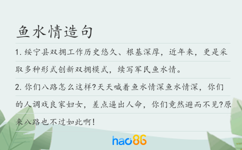 魚水情造句