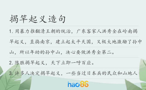 揭竿起義造句