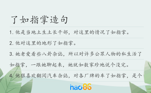 了如指掌造句