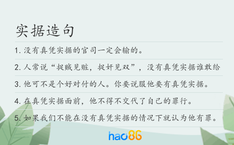 實據造句
