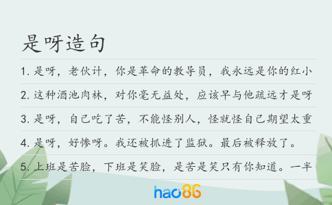 是呀造句