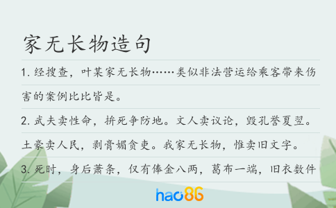 家無長物造句