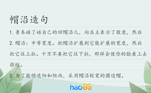 帽沿造句