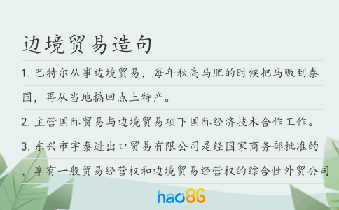 邊境貿易造句
