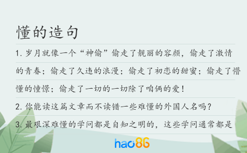 懂的造句