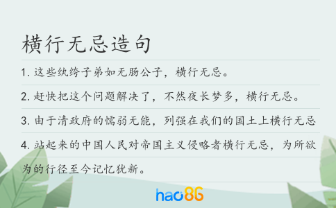 橫行無忌造句