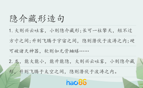 隱介藏形造句