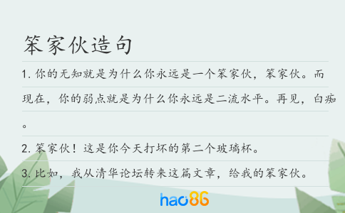 笨家伙造句