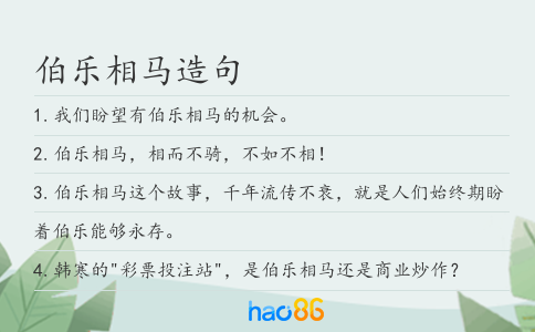 伯樂相馬造句
