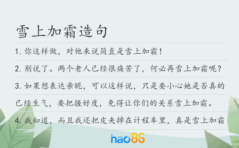 雪上加霜造句