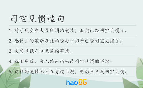 司空見慣造句