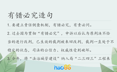 有錯必究造句