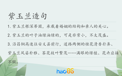 紫玉蘭造句