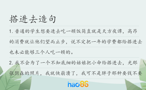 搭進去造句