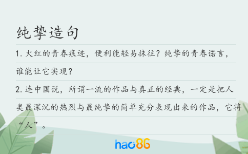 純摯造句