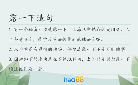 露一下造句