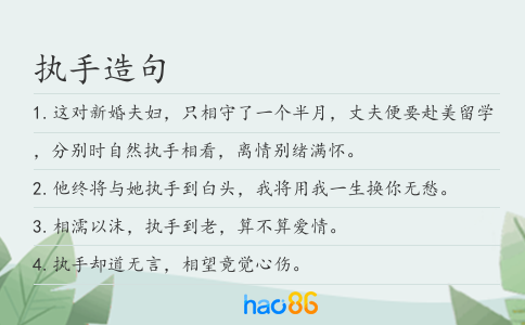 執(zhí)手造句