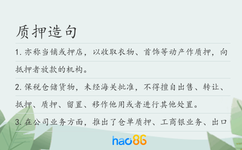 質押造句